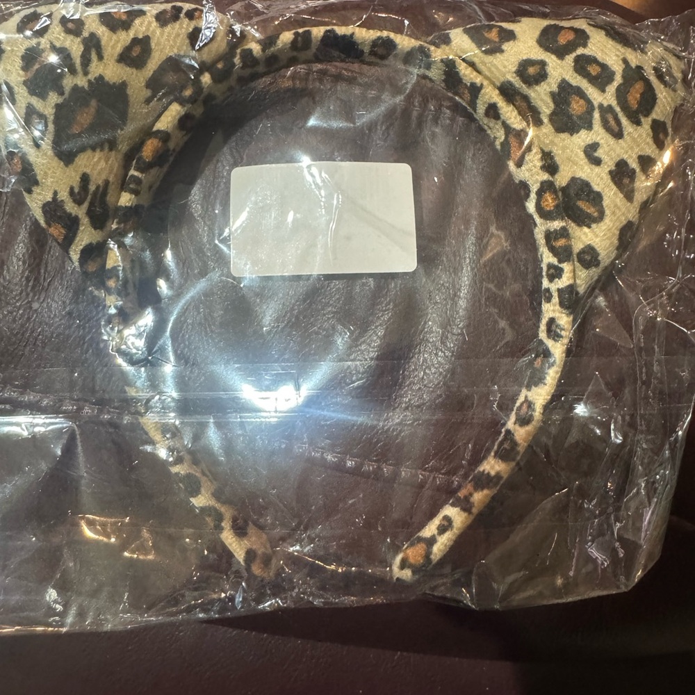 Leopard Print Cat Ear Headband NIB